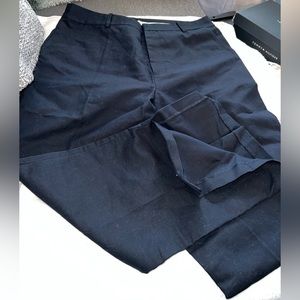 NWT Frame Navy Blue Cotton Linen Blend  Slit Ankle Pants size 12